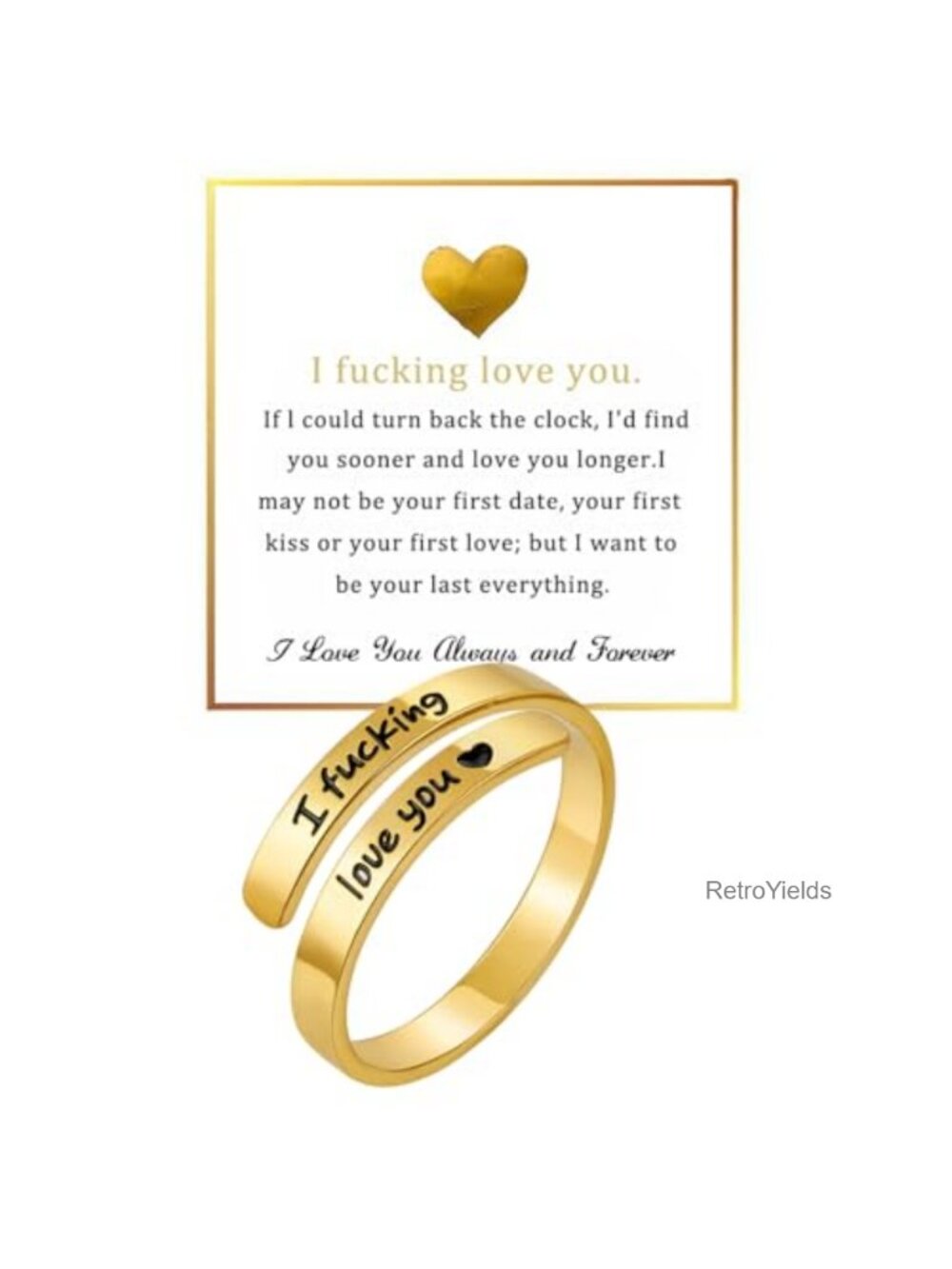 Adjustable Stainless Steel Promise Ring Open Circle Stacking Gift